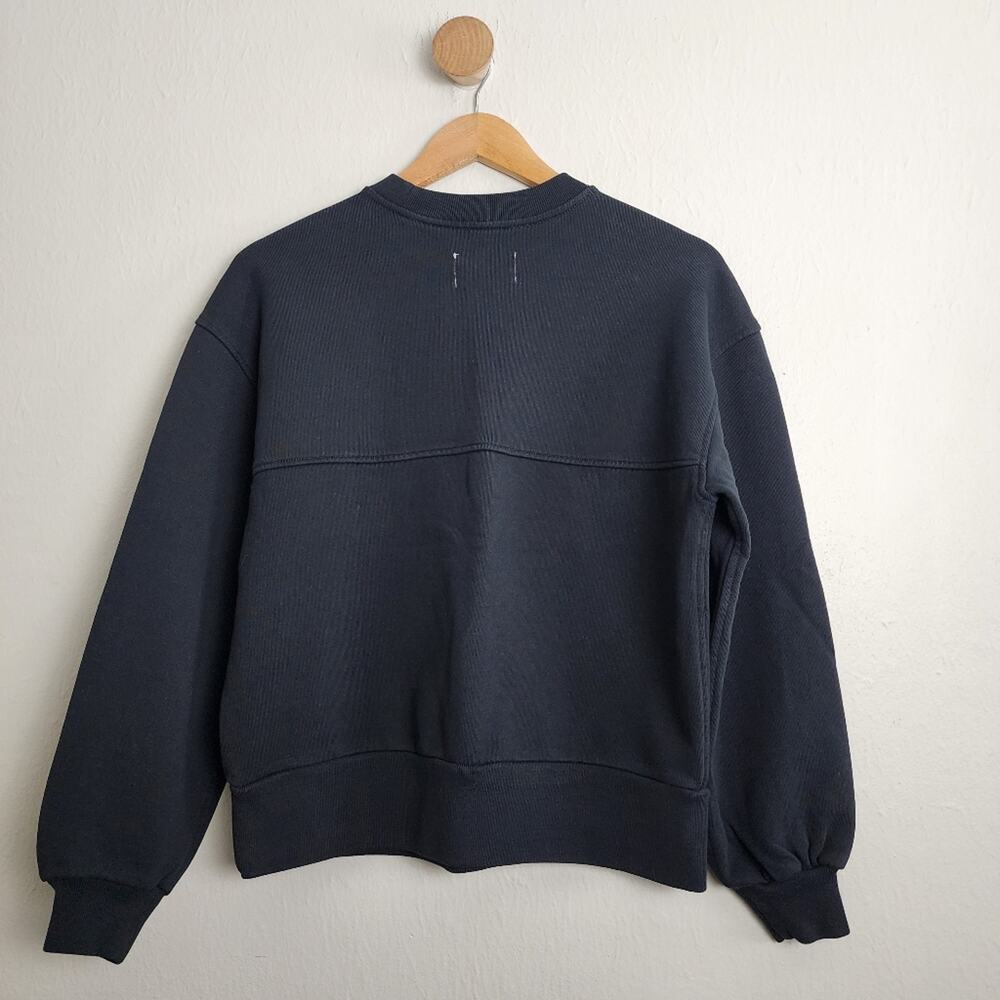 Everlane The Track Organic Cotton Crewneck Sweatshirt Black - Women's XS - Picture 9 of 9